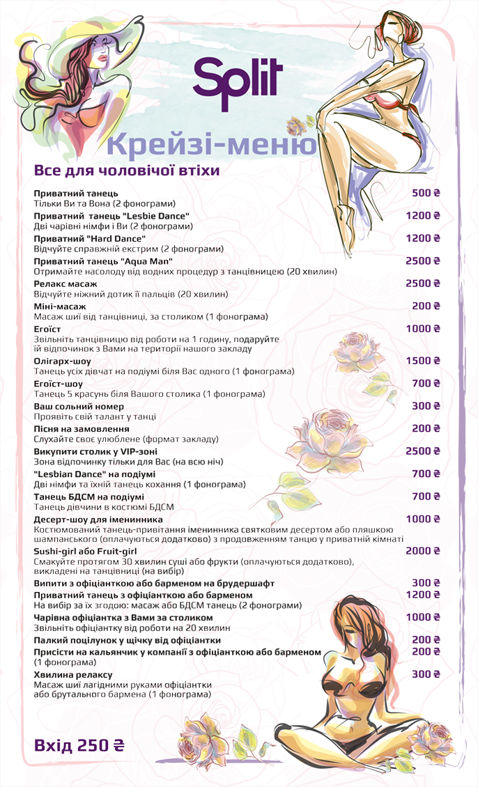 Меню Питание